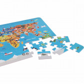 Harta lumii - puzzle din lemn pentru copii Classic World 231714 