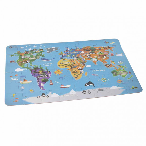 Harta lumii - puzzle din lemn pentru copii Classic World 231715 2