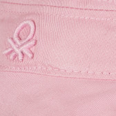 Pălărie din bumbac pentru fete, roz Benetton 231744 3