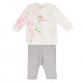Bluză de bumbac cu mâneci lungi și flori, pentru o fetiță Chicco 231801 