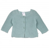 Cardigan tricotat albastru deschis cu trei nasturi pentru fete Chicco 231855 