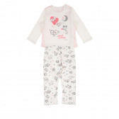 Pijamale de bumbac cu un imprimeu delicat pentru fete Chicco 231863 