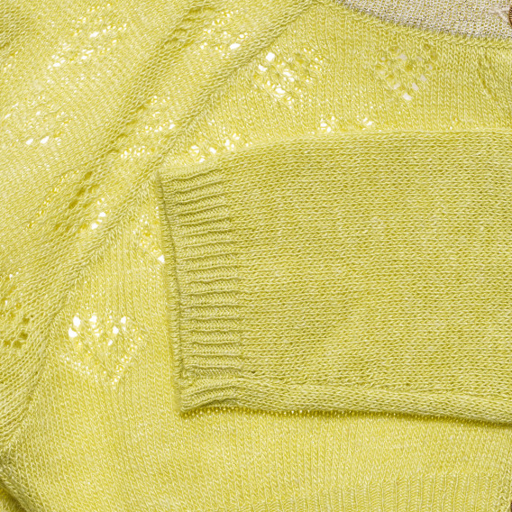 Cardigan galben pentru fete Benetton 231988 3