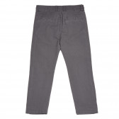 Pantaloni gri de bumbac cu dungi laterale albe Sisley 232041 4