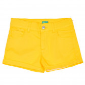 Pantaloni scurți cu capetele pliate, portocalii Benetton 232046 