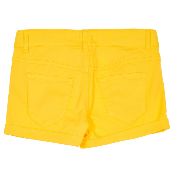 Pantaloni scurți cu capetele pliate, portocalii Benetton 232049 4
