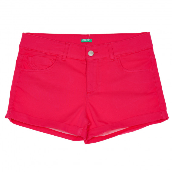 Pantaloni scurți cu picioarele pliate, roșii Benetton 232054 