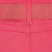 Pantaloni scurți din bumbac cu centură textilă, roz Benetton 232060 3
