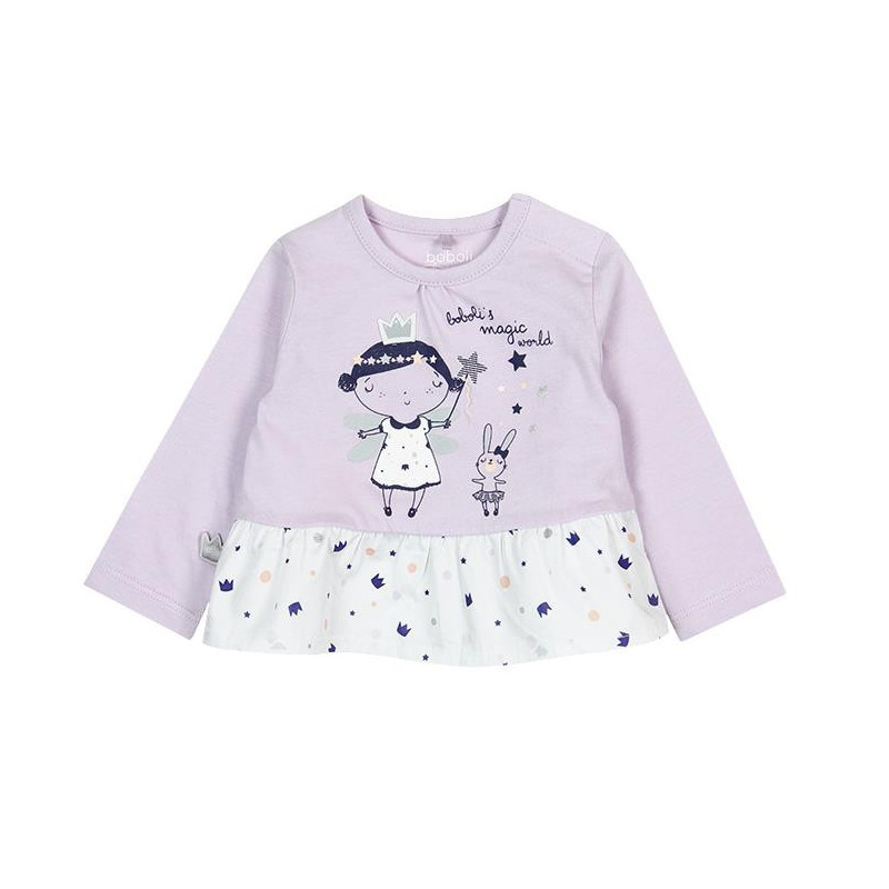 Bluză cu mânecă lungă pentru fetițe, cu decor vesel  23208