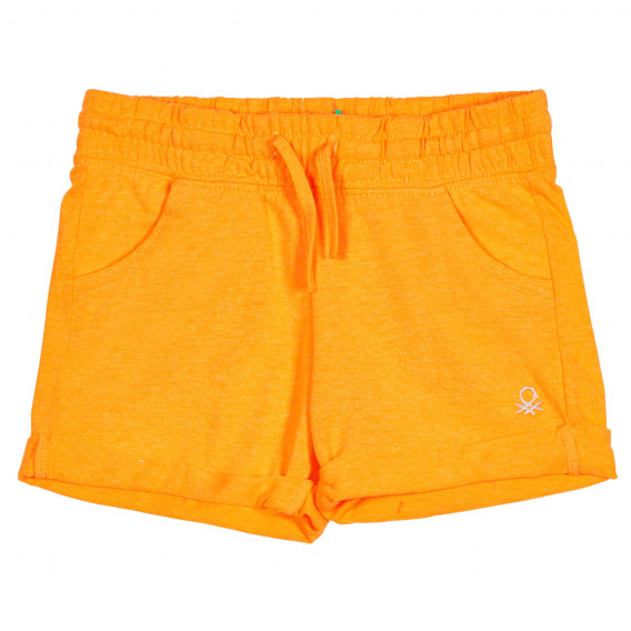Pantaloni scurți cu sigla mărcii pentru bebeluși, portocalii Benetton 232090 