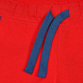 Pantaloni scurți sport din bumbac cu accente albastre pentru bebeluși, roșii Benetton 232107 2