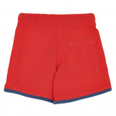 Pantaloni scurți sport din bumbac cu accente albastre pentru bebeluși, roșii Benetton 232109 4