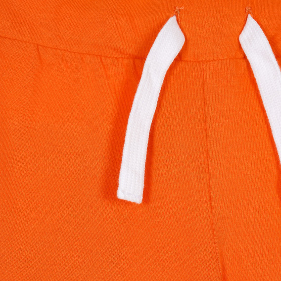 Pantaloni scurți din bumbac cu logo-ul mărcii pentru bebeluși, portocalii Benetton 232111 2