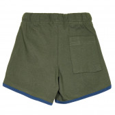 Pantaloni scurți sport din bumbac cu accente albastre pentru bebeluși, verde închis Benetton 232117 4