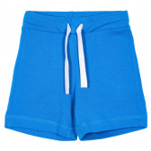 Pantaloni scurți din bumbac cu logo-ul mărcii pentru bebeluși, albaștri Benetton 232118 