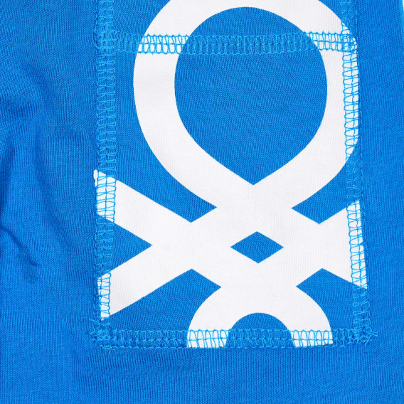 Pantaloni scurți din bumbac cu logo-ul mărcii pentru bebeluși, albaștri Benetton 232120 3