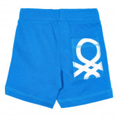 Pantaloni scurți din bumbac cu logo-ul mărcii pentru bebeluși, albaștri Benetton 232121 4
