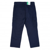 Pantaloni din bumbac cu buzunare laterale, albastru închis Benetton 232133 4
