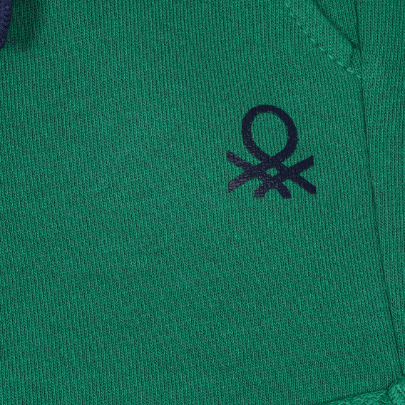 Pantaloni scurți sport din bumbac cu sigla mărcii pentru bebeluși, verzi Benetton 232159 3