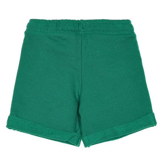 Pantaloni scurți sport din bumbac cu sigla mărcii pentru bebeluși, verzi Benetton 232160 4