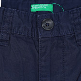 Pantaloni eleganți din bumbac, albastru închis Benetton 232182 2