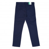 Pantaloni eleganți din bumbac, albastru închis Benetton 232184 4