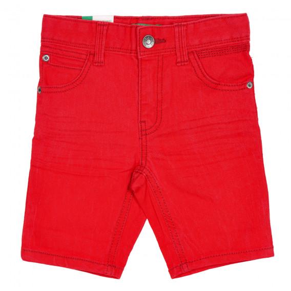 Pantaloni scurți din bumbac, roșu Benetton 232185 