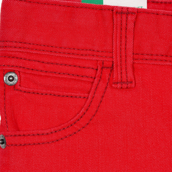 Pantaloni scurți din bumbac, roșu Benetton 232186 2