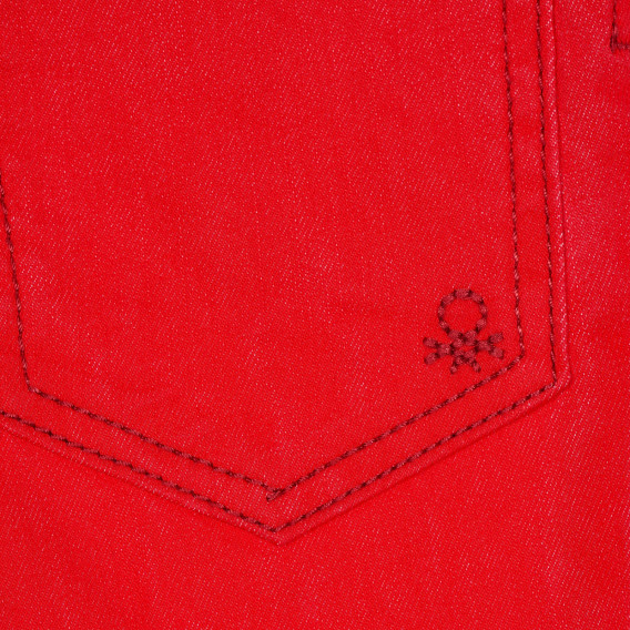 Pantaloni scurți din bumbac, roșu Benetton 232187 3