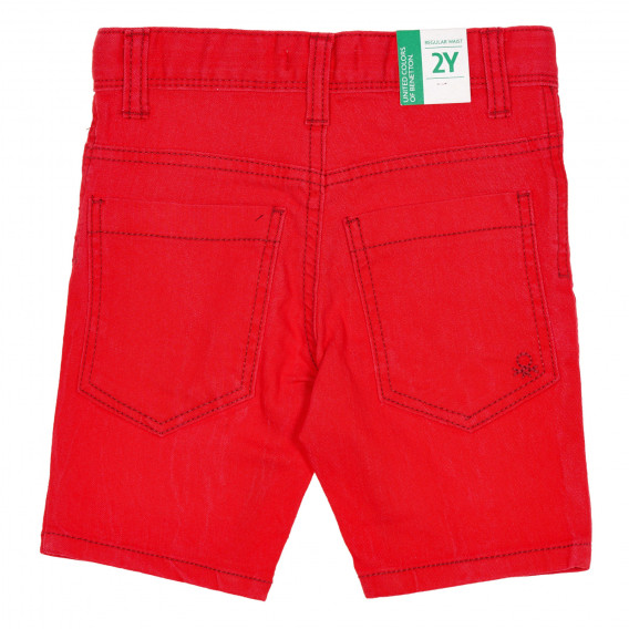 Pantaloni scurți din bumbac, roșu Benetton 232188 4