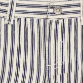 Pantaloni din bumbac cu dungi alb- albastre, cu buzunar lateral pentru bebeluș Benetton 232202 2