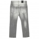 Jeans cu efect uzat, cu găuri, gri Sisley 232208 4