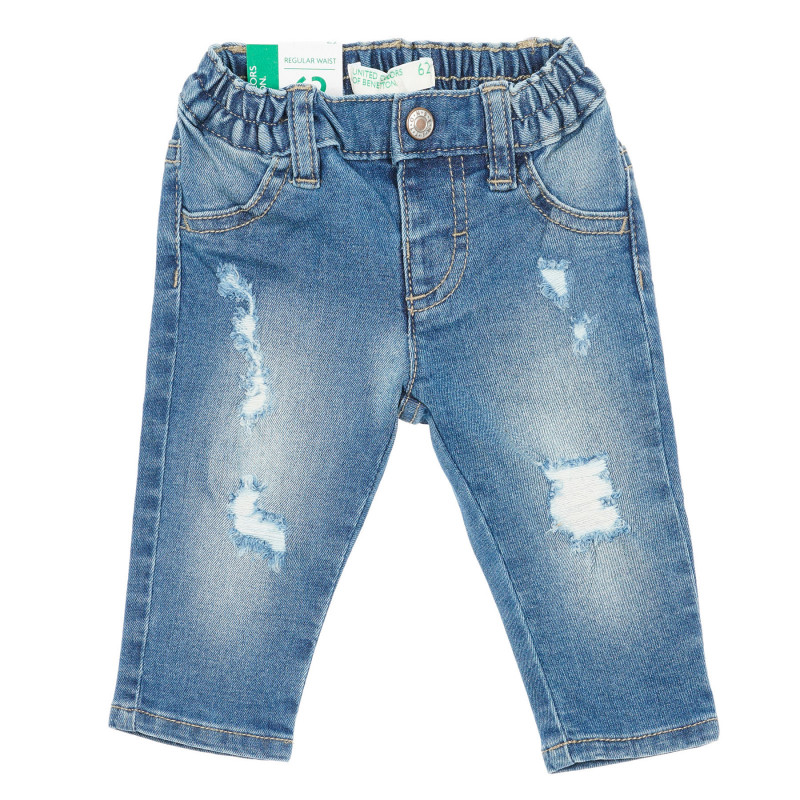 Jeans cu efect uzat pentru bebeluș, albastru deschis  232213