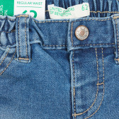 Jeans cu efect uzat pentru bebeluș, albastru deschis Benetton 232214 2