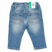Jeans cu efect uzat pentru bebeluș, albastru deschis Benetton 232216 4