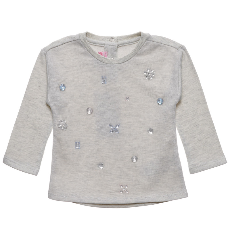 Bluză cu mâneci lungi pentru fetițe bebeluși cu strasuri  232224
