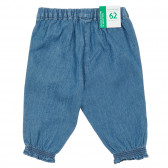 Pantaloni din bumbac cu aplicație florală pentru bebeluș, albastru Benetton 232234 4
