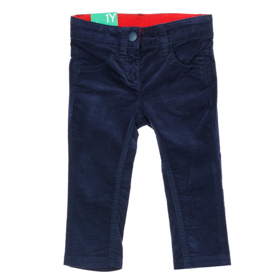Pantaloni din bumbac denim pentru bebeluș, albastru închis Benetton 232252 