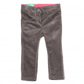 Pantaloni din bumbac pentru bebeluși, gri închis Benetton 232256 