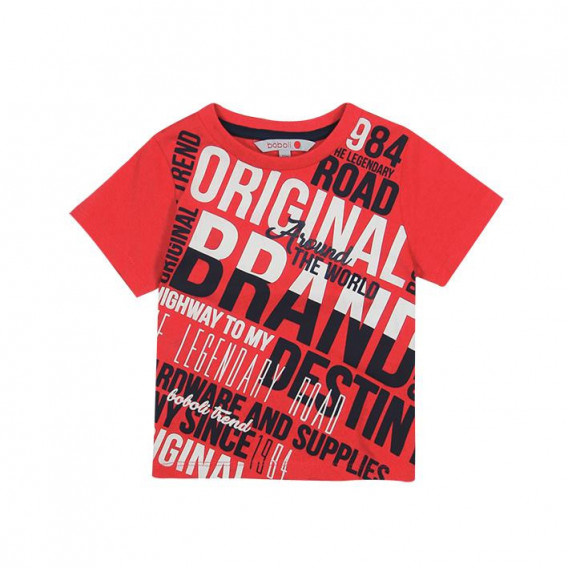 Tricou de bumbac pentru băieți, cu inscripții moderne Boboli 23229 
