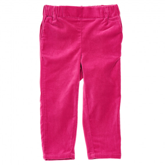 Pantaloni din bumbac cu talie elastică, roz Benetton 232326 