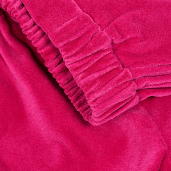 Pantaloni din bumbac cu talie elastică, roz Benetton 232327 2
