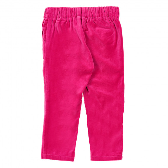 Pantaloni din bumbac cu talie elastică, roz Benetton 232329 4