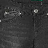 Jeans cu efect uzat cu găuri, negri Benetton 232347 2