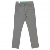 Pantaloni eleganti din bumbac, gri Benetton 232350 