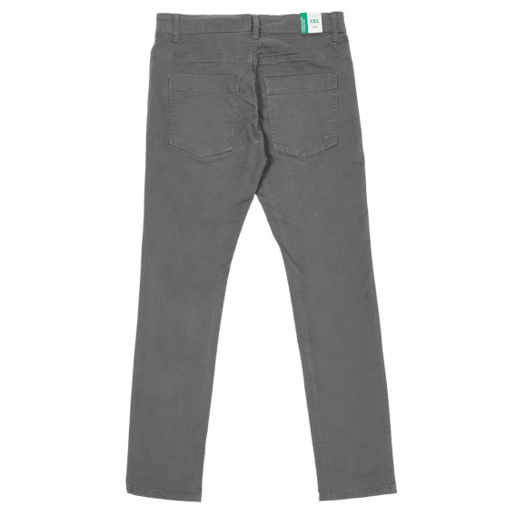 Pantaloni din bumbac cu sigla mărcii, culoarea gri Benetton 232361 4