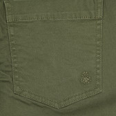 Pantaloni din bumbac cu logo-ul mărcii, verde Benetton 232364 3