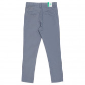 Pantaloni eleganti din bumbac, gri deschis Benetton 232371 3