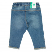 Jeans cu aplicație și franjuri pentru bebeluși, albastru Benetton 232379 4