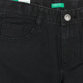 Jeans cu imprimeu și inscripții, negru Benetton 232409 2